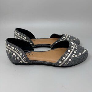 Torrid Women's Chambrey Studded Pointed Toe D'Orsay Flats Size 6.5 New Denim